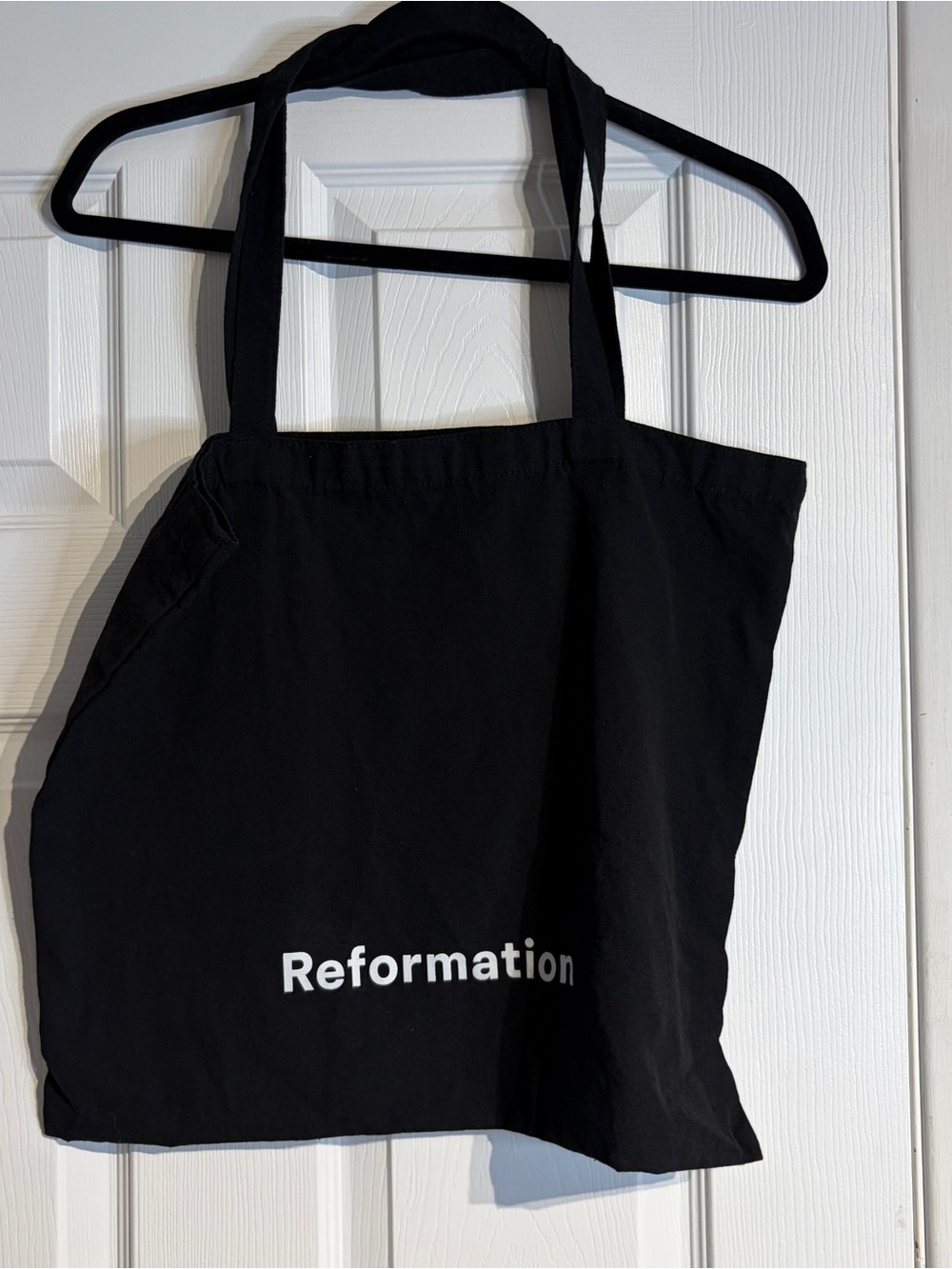 Reformation Black Canvas Tote Bag Logo Shopper Medium